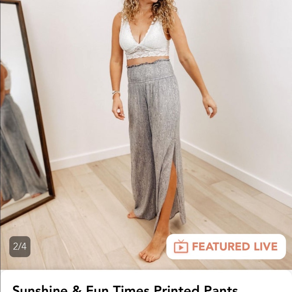 Printed Slit Pants